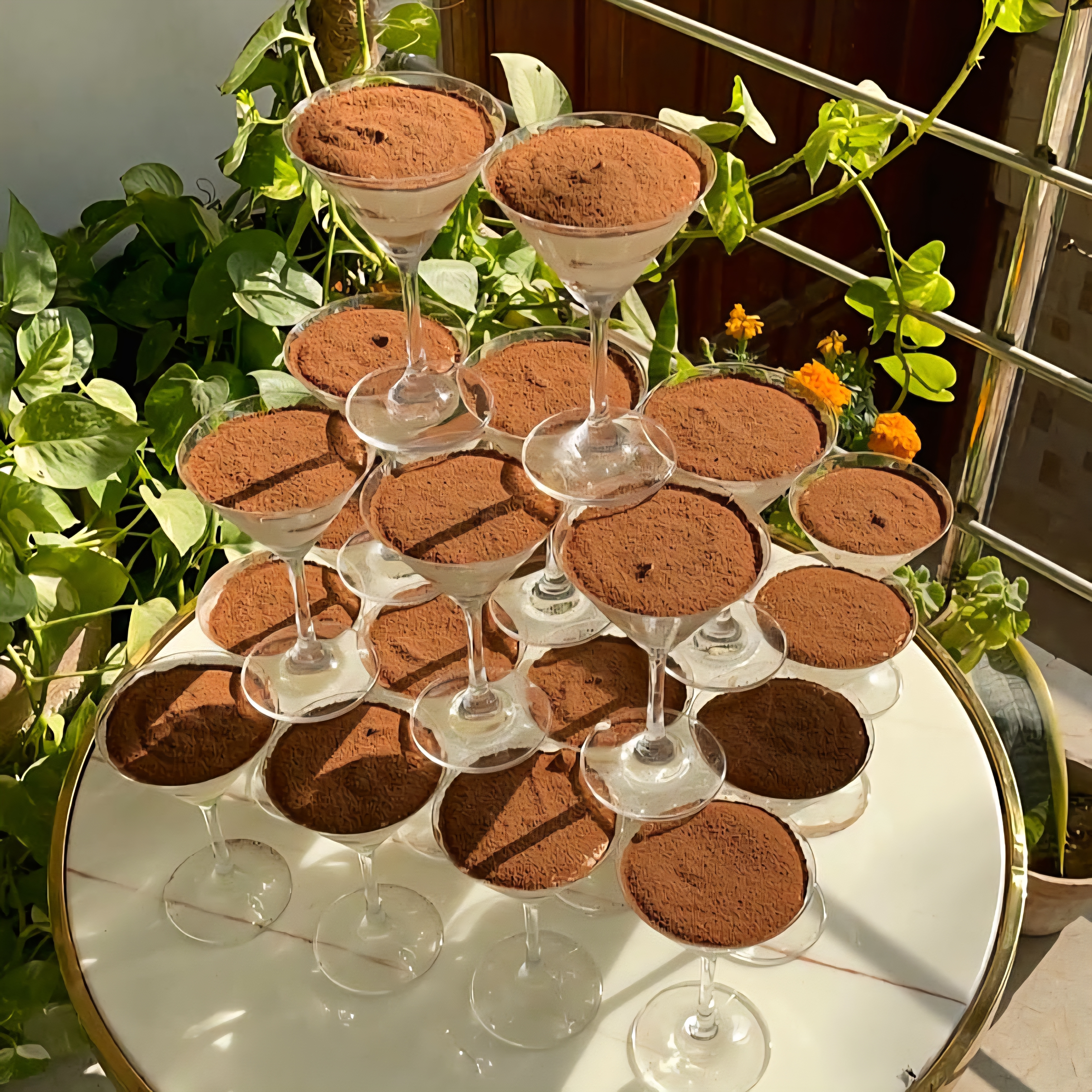 Tiramisu Champagne Cascade